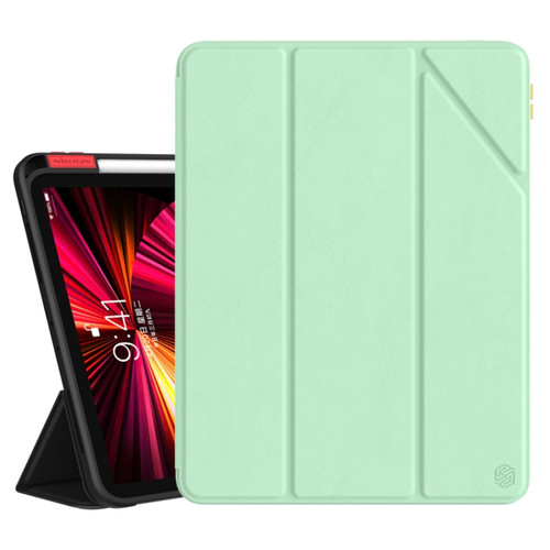 iPad Pro 11 2022 / 2021 / 2020 NILLKIN PC + TPU Horizontal Flip Leather Tablet Case with Holder & Pen Slot & Sleep / Wake-up Function - Green