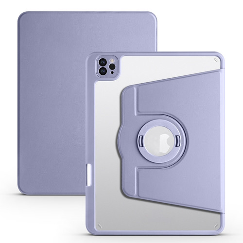 iPad Pro 11 2022 / Air 10.9 2022 Acrylic 360 Rotation Detachable Leather Tablet Case - Lavender Purple