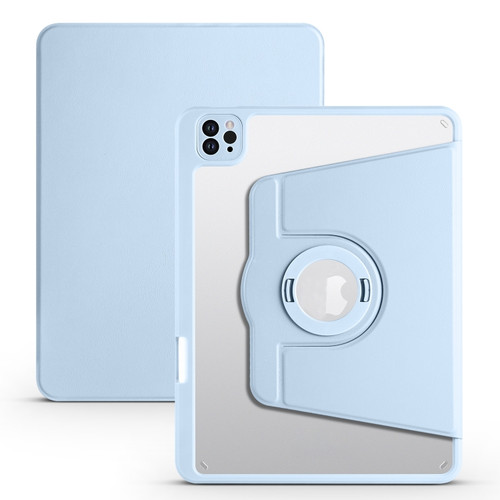 iPad Pro 11 2022 / Air 10.9 2022 Acrylic 360 Rotation Detachable Leather Tablet Case - Ice Blue