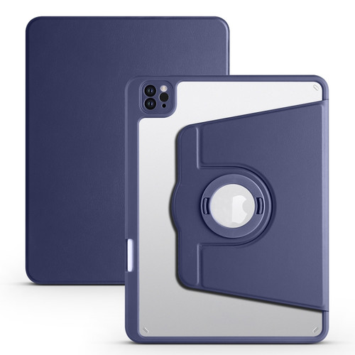 iPad Pro 11 2022 / Air 10.9 2022 Acrylic 360 Rotation Detachable Leather Tablet Case - Dark Blue