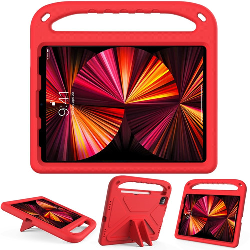 Handle Portable EVA Shockproof Protective Tablet Case with Triangle Holder iPad Pro 11 2022 / 2021/2020/2018 / iPad Air 2020 / Air 2022 10.9 - Red