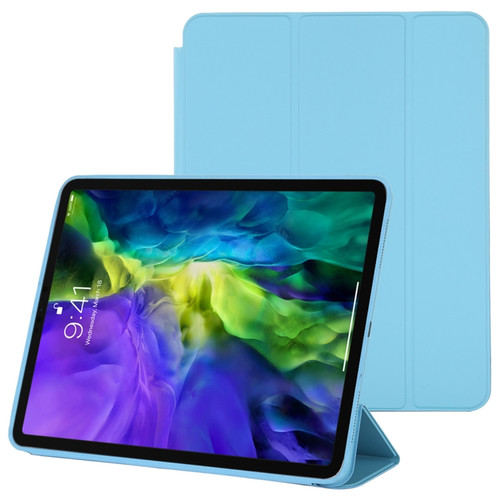 iPad Pro 11 2022 / 2021 / 2020 3-fold Horizontal Flip Smart Leather Tablet Case with Sleep / Wake-up Function & Holder - Blue