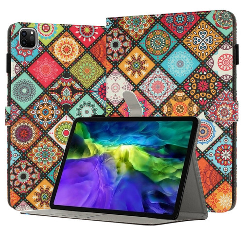 iPad Pro 11 2022 / 2021 / 2020 Painted Leather Smart Tablet Case - Ethnic Style