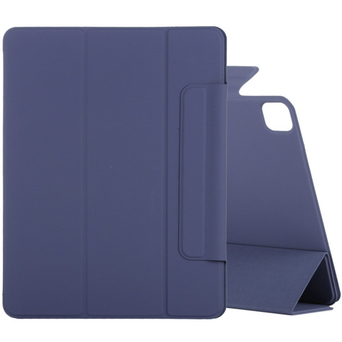 iPad Pro 11 2022 / 2021 / 2020 / 2018 / Air 2020 10.9 Horizontal Flip Ultra-thin Fixed Buckle Magnetic PU Leather Tablet Case With Three-folding Holder & Sleep / Wake-up Function - Dark Blue
