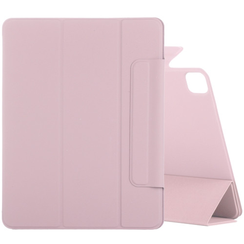 iPad Pro 11 2022 / 2021 / 2020 / 2018 / Air 2020 10.9 Horizontal Flip Ultra-thin Fixed Buckle Magnetic PU Leather Tablet Case With Three-folding Holder & Sleep / Wake-up Function - Rose Gold
