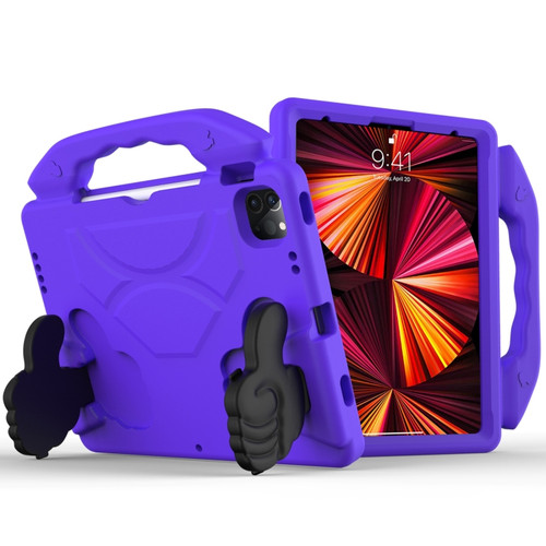 iPad Pro 11 2022 / 2021 Children EVA Shockproof Tablet Case with Thumb Bracket - Purple