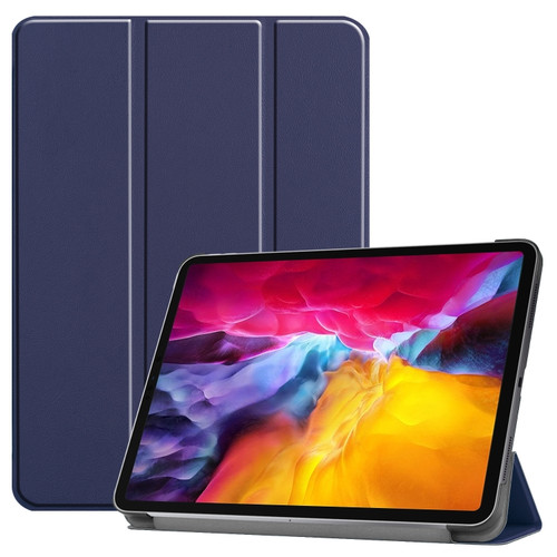 iPad Pro 11 2022 / 2021 / 2018 Custer Texture Leather Smart Tablet Case - Dark Blue