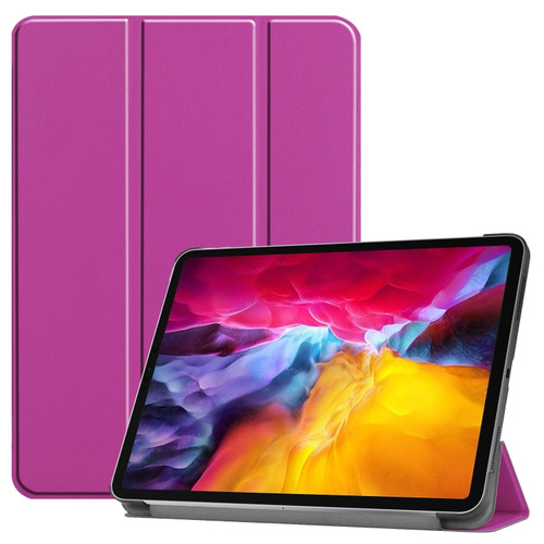 iPad Pro 11 2022 / 2021 / 2018 Custer Texture Leather Smart Tablet Case - Purple