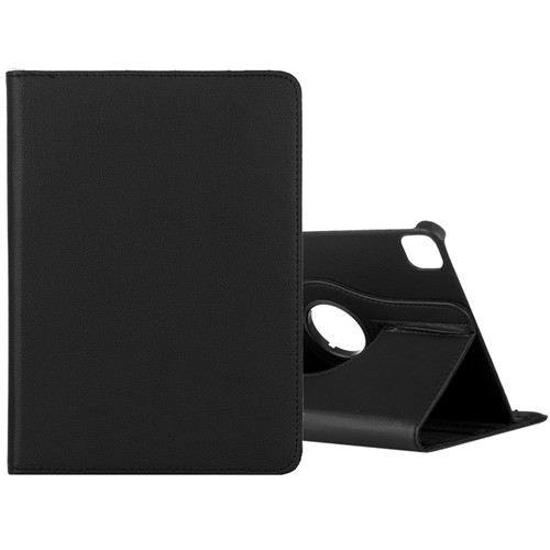 iPad Pro 11 2022 / 2021 / 2020 / iPad Air 2020 10.9 Litchi Texture Horizontal Flip 360 Degrees Rotation Leather Tablet Case with Holder - Black
