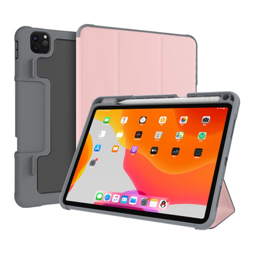 iPad Pro 11 2022 / 2021 / 2020 Mutural Horizontal Flip Leather Tablet Case with Holder & Pen Slot - Rose Gold