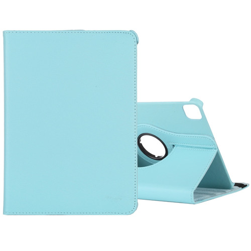 iPad Pro 11 2022 / 2021 / 2020 / iPad Air 2020 10.9 Litchi Texture Horizontal Flip 360 Degrees Rotation Leather Tablet Case with Holder - Light Blue