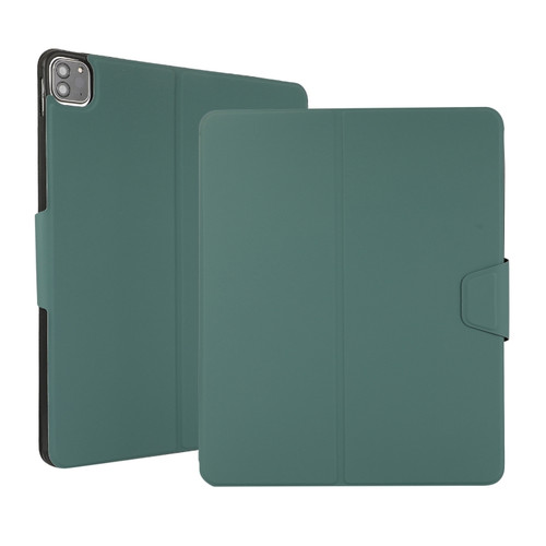 iPad Pro 12.9 2022 / 2021 Electric Pressed Texture Horizontal Flip Leather Tablet Case with Holder & Pen Slot - Dark Green