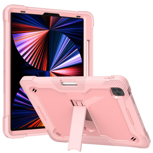 iPad Pro 12.9 2022 / 2021 / 2020 / 2018 Silicone + PC Shockproof Tablet Case - Rose Gold