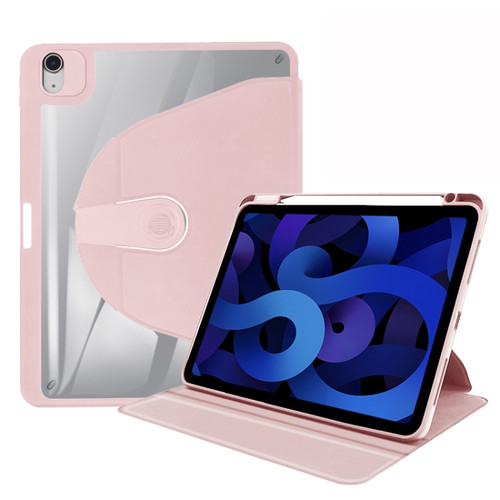 iPad Pro 12.9 2022 / 2021 / 2020 / 2018 Acrylic 360 Degree Rotation Holder Tablet Leather Case - Baby Pink