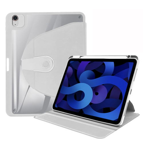 iPad Pro 12.9 2022 / 2021 / 2020 / 2018 Acrylic 360 Degree Rotation Holder Tablet Leather Case - Grey