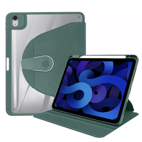 iPad Pro 12.9 2022 / 2021 / 2020 / 2018 Acrylic 360 Degree Rotation Holder Tablet Leather Case - Emerald Green
