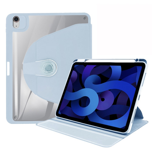 iPad Pro 12.9 2022 / 2021 / 2020 / 2018 Acrylic 360 Degree Rotation Holder Tablet Leather Case - White Ice