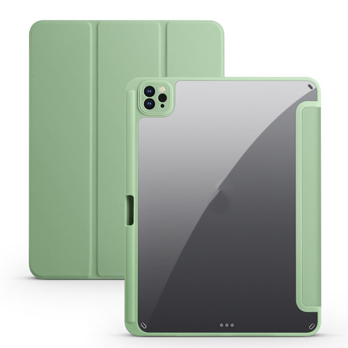 iPad Pro 12.9 2022 / 2021 / 2020 / 2018 Acrylic 3-folding Smart Leather Tablet Case - Green