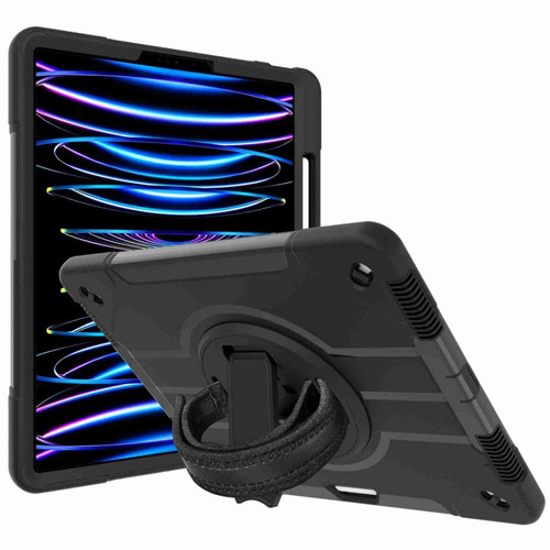 360-degree Rotating Holder Tablet Case with Wristband iPad Pro 12.9 2021/2020 - Black
