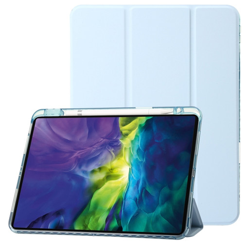 Clear Acrylic Leather Tablet Case iPad Pro 12.9 2022/ 2021 / 2020 / 2018 - Sky Blue