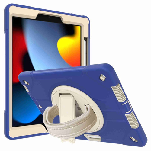 360-degree Rotating Holder Tablet Case with Wristband iPad Pro 12.9 2021/2020 - Blue + Beige