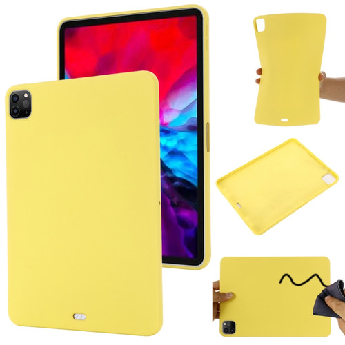 iPad Pro 12.9 2022 / 2021 / 2020 / 2018 Pure Color Liquid Silicone Shockproof Tablet Case  - Yellow