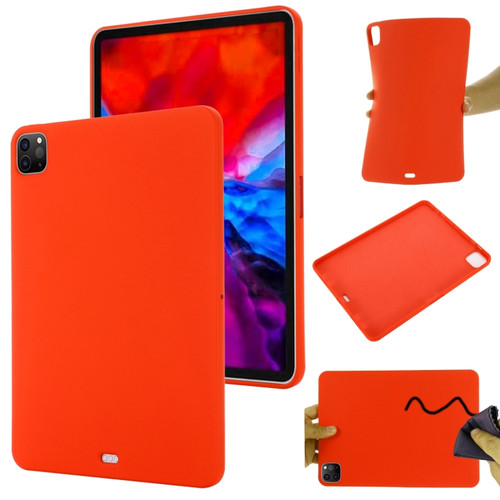 iPad Pro 12.9 2022 / 2021 / 2020 / 2018 Pure Color Liquid Silicone Shockproof Tablet Case  - Red