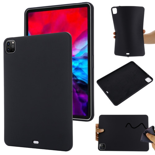 iPad Pro 12.9 2022 / 2021 / 2020 / 2018 Pure Color Liquid Silicone Shockproof Tablet Case  - Black