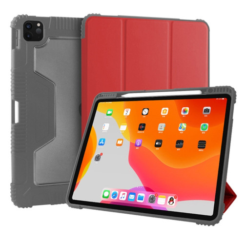 iPad Pro 12.9 inch 2022 / 2021 / 2020 Mutural Horizontal Flip PC + TPU + PU Leather Tablet Case with Holder & Pen Slot - Red