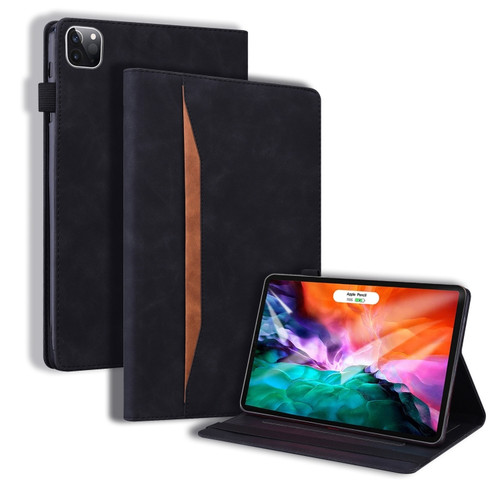 iPad Pro 12.9 inch 2022 / 2021 / 2020 Business Shockproof Horizontal Flip Leather Tablet Case with Holder & Card Slots & Photo Frame & Pen Slot & Sleep / Wake-up Function - Black