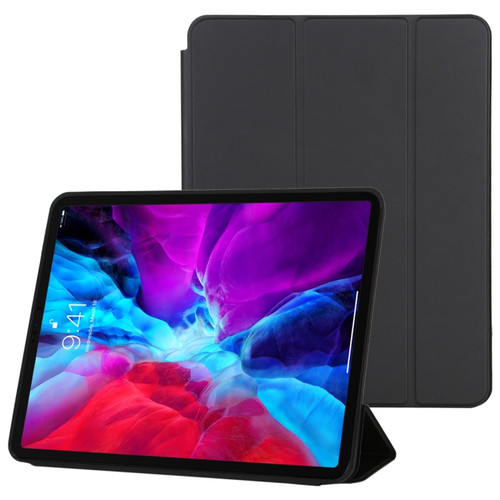 iPad Pro 12.9 inch  - 2020/2021 3-fold Horizontal Flip Smart Leather Tablet Case with Sleep / Wake-up Function & Holder - Black