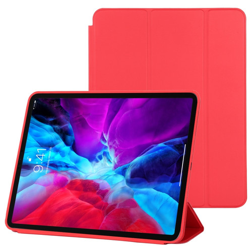 iPad Pro 12.9 inch  - 2020/2021 3-fold Horizontal Flip Smart Leather Tablet Case with Sleep / Wake-up Function & Holder - Red