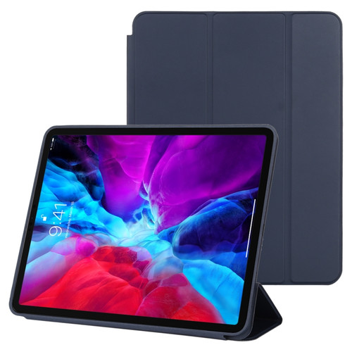 iPad Pro 12.9 inch  - 2020/2021 3-fold Horizontal Flip Smart Leather Tablet Case with Sleep / Wake-up Function & Holder - Dark Blue