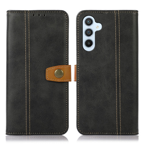 Samsung Galaxy A54 5G Stitching Thread Calf Texture Leather Phone Case - Black