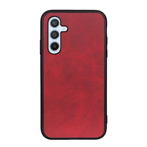 Samsung Galaxy A54 5G Accurate Hole Two-color Calf Texture PU Phone Case - Red