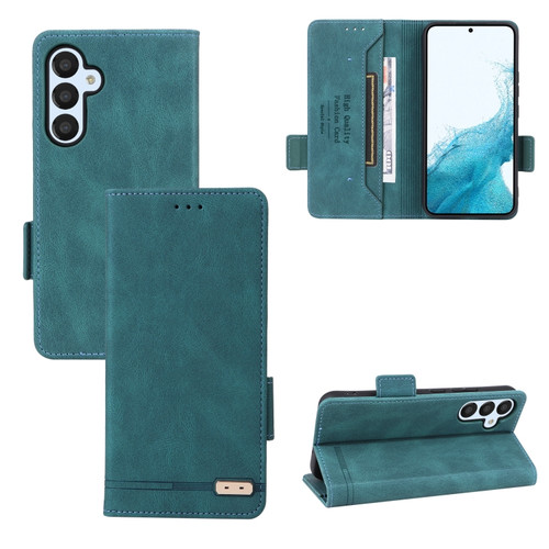 Samsung Galaxy A54 5G Magnetic Clasp Leather Phone Case - Green