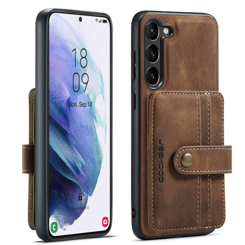 Samsung Galaxy A54 5G / A54 4G JEEHOOD RFID Blocking Anti-Theft Magnetic PU Phone Case - Brown