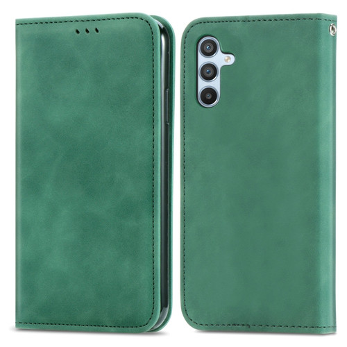 Samsung Galaxy A54 5G Retro Skin Feel Magnetic Leather Phone Case - Green