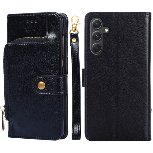 Samsung Galaxy A54 5G Zipper Bag Leather Phone Case - Black