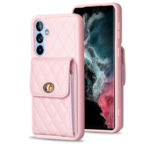 Samsung Galaxy A54 5G Vertical Wallet Rhombic Leather Phone Case - Pink