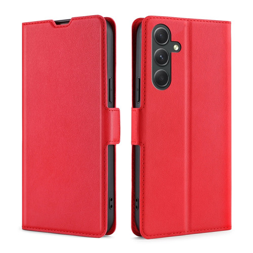 Samsung Galaxy A54 5G Ultra-thin Voltage Side Buckle Horizontal Flip Leather Phone Case - Red