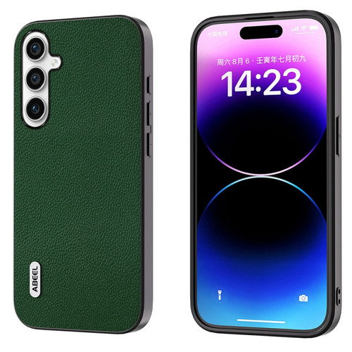 Samsung Galaxy A54 5G ABEEL Black Edge Genuine Leather Mino Phone Case - Green
