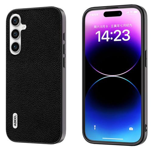 Samsung Galaxy A54 5G ABEEL Black Edge Genuine Leather Mino Phone Case - Black
