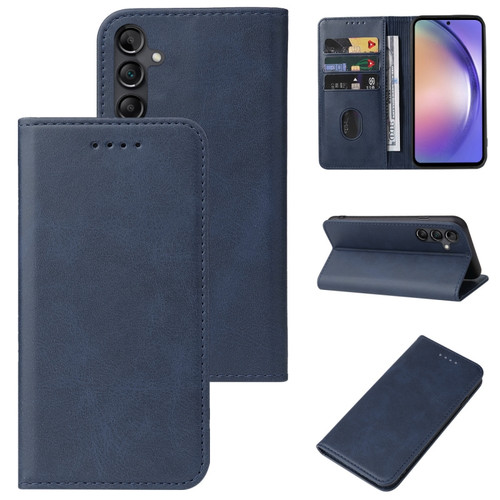 Samsung Galaxy A54 5G Magnetic Closure Leather Phone Case - Blue