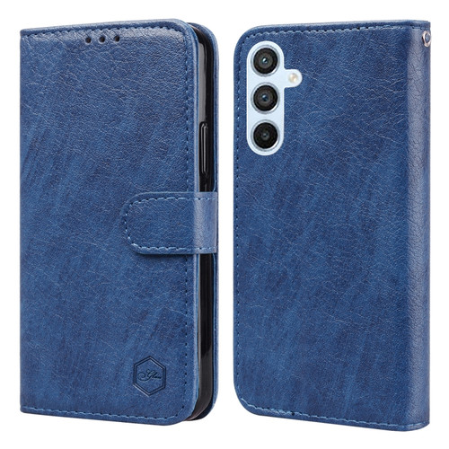 Samsung Galaxy A54 5G Skin Feeling Oil Leather Texture PU + TPU Phone Case - Dark Blue