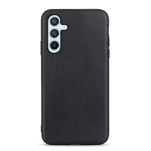 Samsung Galaxy A54 5G Accurate Hole Lambskin Texture Genuine Leather Phone Case - Black