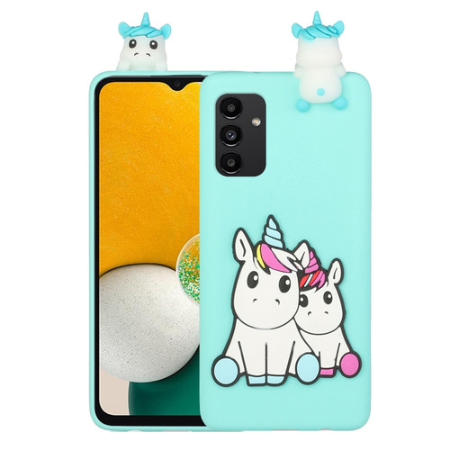 Samsung Galaxy A54 5G 3D Lying Cartoon TPU Shockproof Phone Case - Couple Unicorn