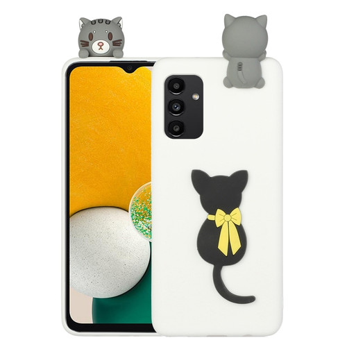 Samsung Galaxy A54 5G 3D Lying Cartoon TPU Shockproof Phone Case - Little Black Cat