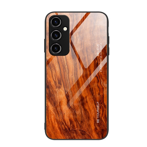 Samsung Galaxy A54 5G Wood Grain Glass Phone Case - Light Brown