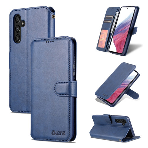 Samsung Galaxy A54 5G AZNS Calf Texture Horizontal Flip Leather Phone Case - Blue